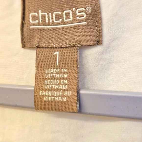 Chico's Womens Tunic Top Blouse Flowy Petal Back Cottagecore Hi Lo Soft White M - Picture 11 of 12